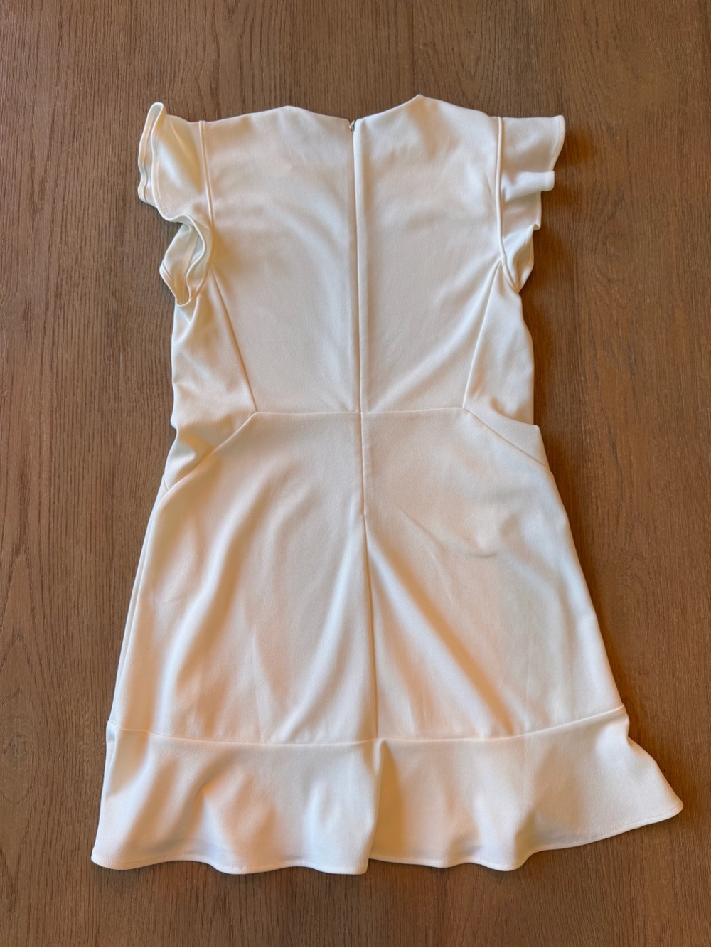 Express Cream Ruffle-Hem Mini Dress - Picture 2 of 6